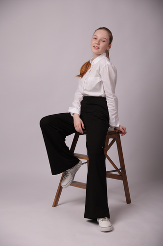 Брюки клёш черные для девочек BK001