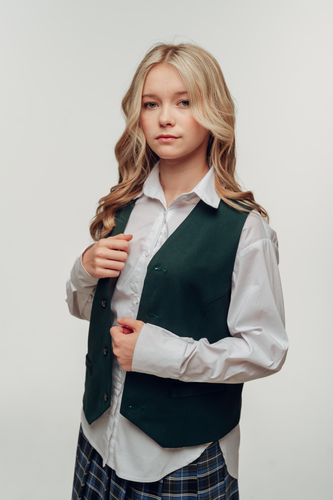 Жилет костюмный зелёный GK001