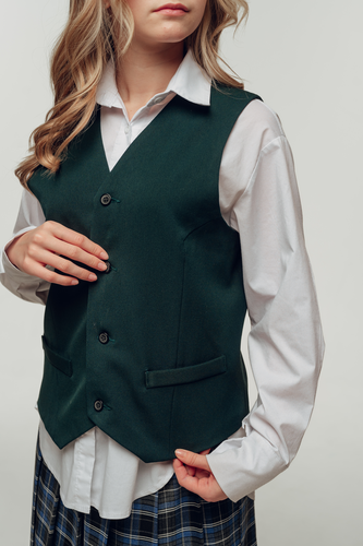 Жилет костюмный зелёный GK001