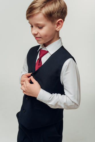 Жилет костюмный синий GK002