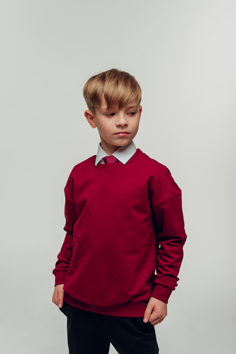 Свитшот бордовый мальчик SB001