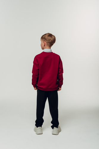 Свитшот бордовый мальчик SB001