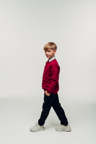 Свитшот бордовый мальчик SB001