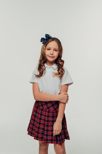 Юбка в клетку красная UK001