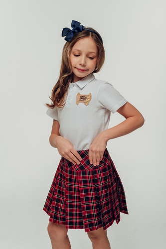 Юбка в клетку красная UK001