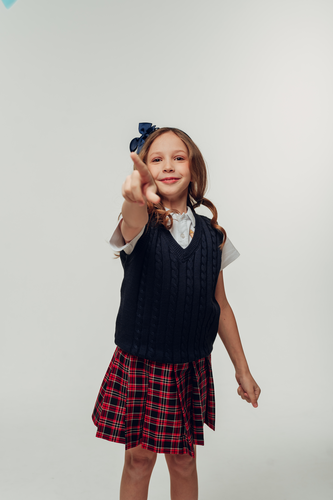 Юбка в клетку красная UK001