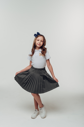 Юбка плиссе серый UP001