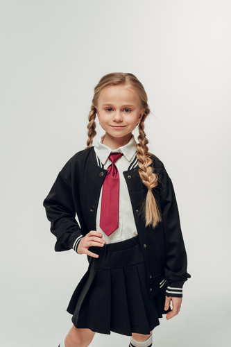 Юбка синяя в круговую складку UKS001