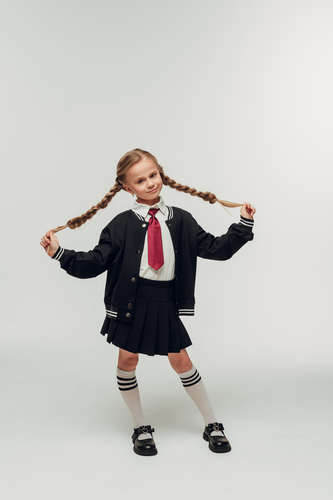 Юбка синяя в круговую складку UKS001