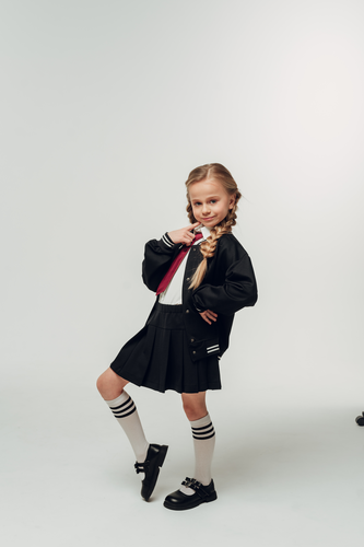 Юбка синяя в круговую складку UKS001