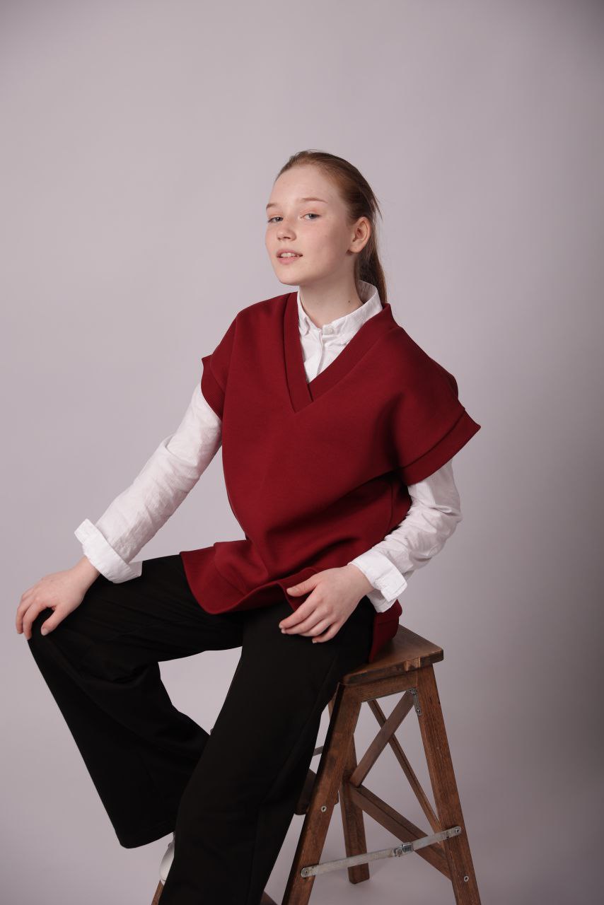 Кардиган для девочки "Виктория" (бордо)