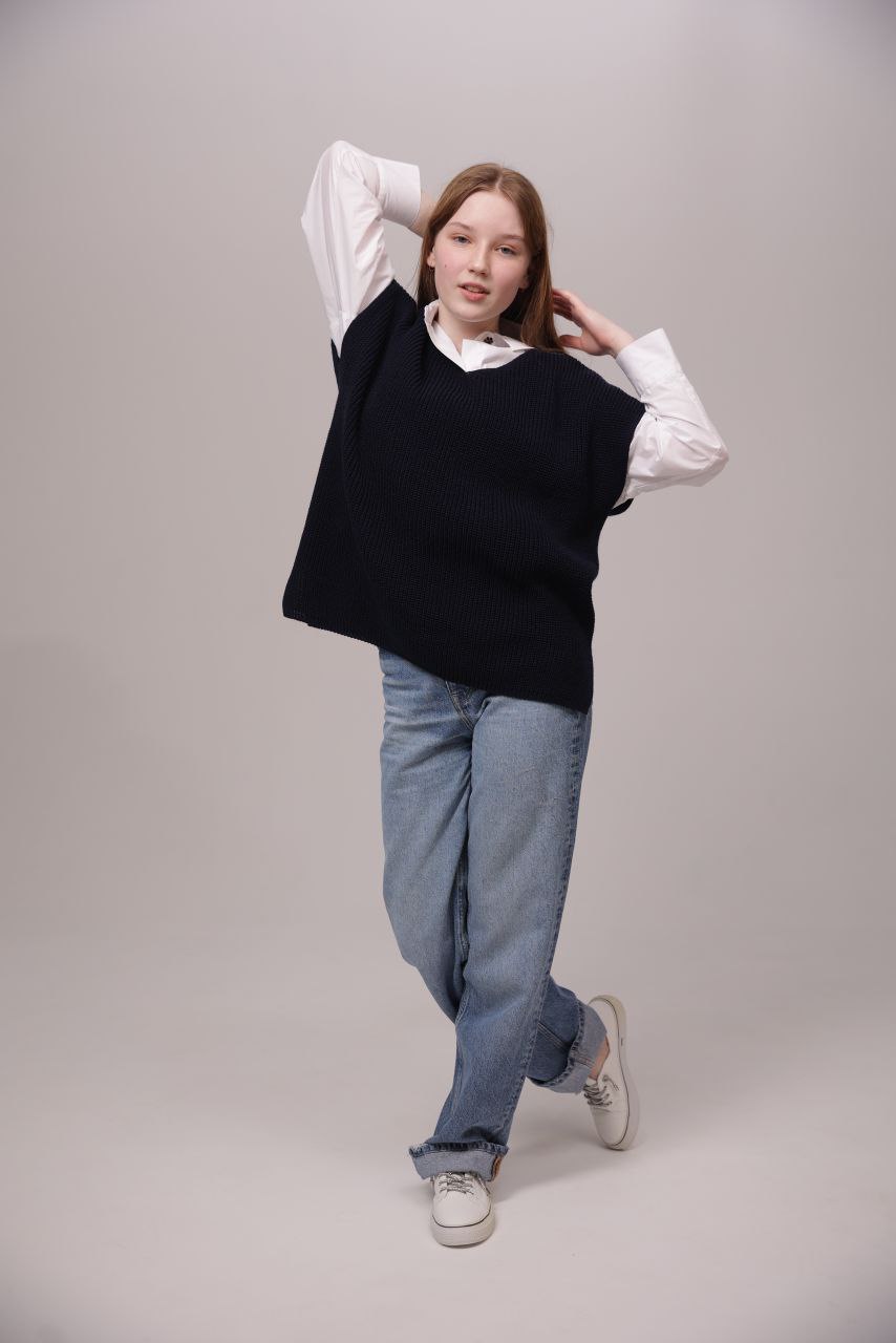 Жилет для девочки "Синди" (синий)