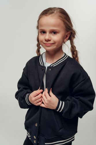 Бомбер тёплый кнопки