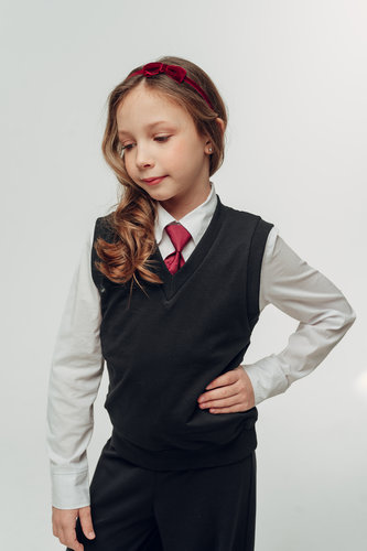 Жилет классика синий девочки SH013