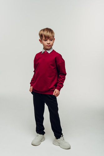 Свитшот бордовый мальчик SV001
