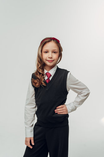 Жилет классика синий девочки SH013