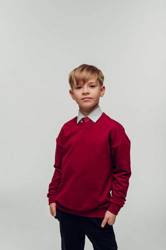 Свитшот бордовый мальчик SV001