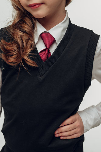 Жилет классика синий девочки SH013