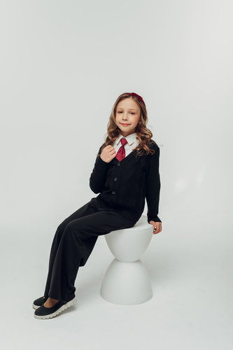 Кардиган вязаный ромб синий девочки K001