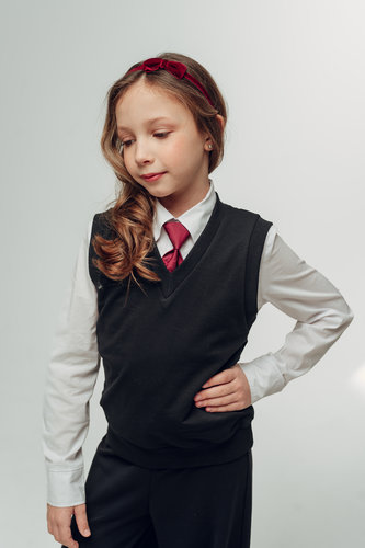 Жилет классика синий девочки SH013