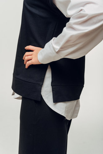 Жилет овер девочки синий SH011