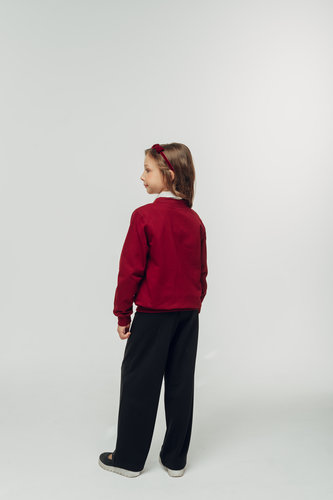 Кардиган футер бордовый девочки K002