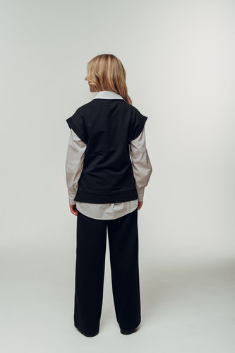 Жилет овер девочки синий SH011